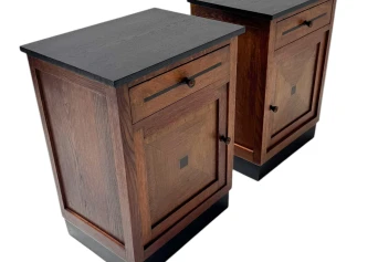 Two Art Deco Modernist Nightstands or Bedside Tables, 1920s